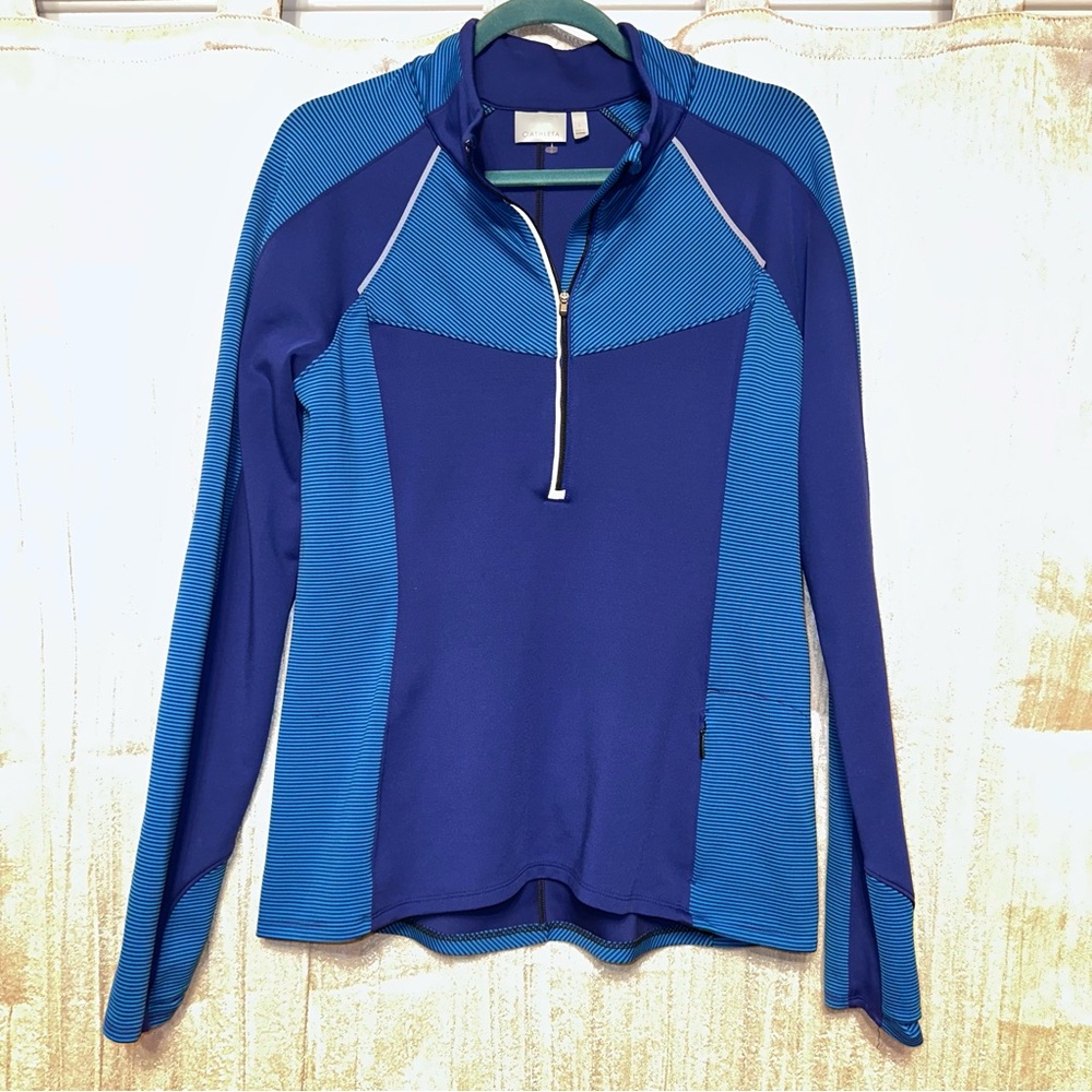 Athleta Stripe Quarter-Zip Athletic Pullover LN {Large}